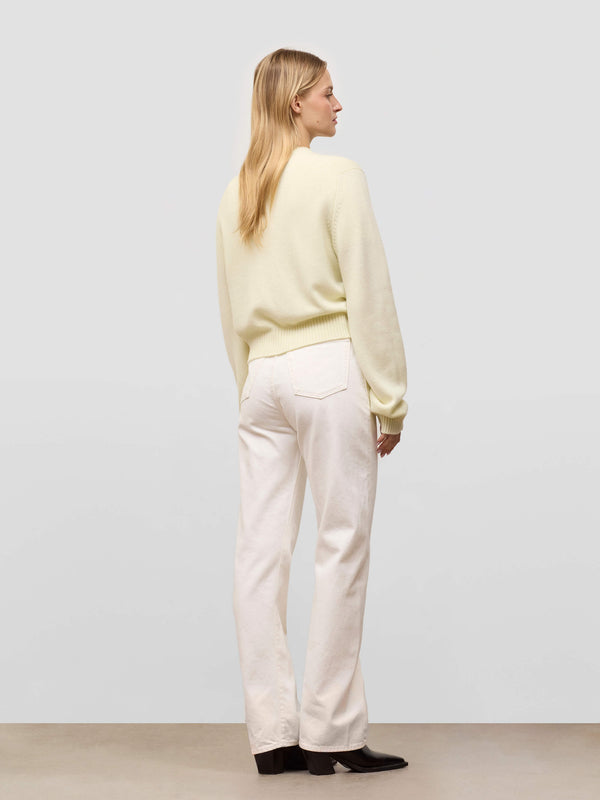 begg & Co Womens Hepburn Golfer White Tea Cashmere Cardigan - Begg X Co