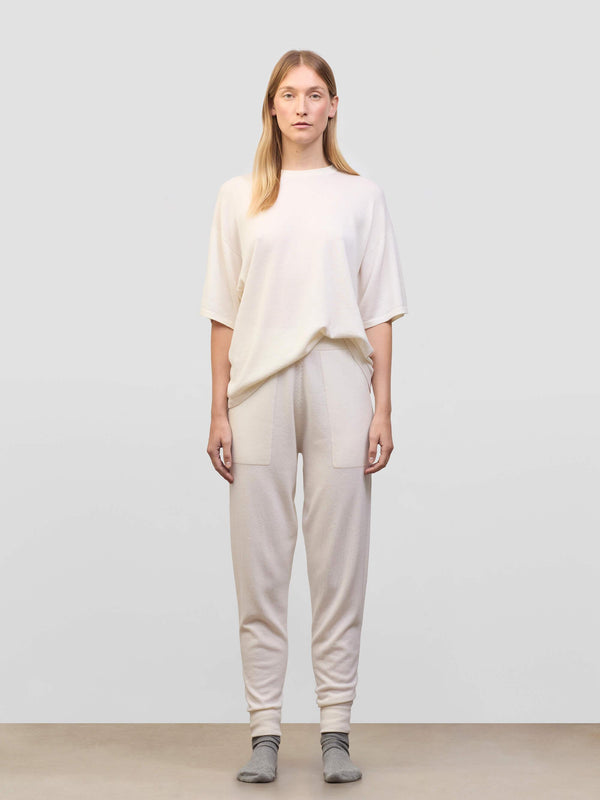Begg & Co Womens Home Ice White Cashmere Pants - Begg X Co