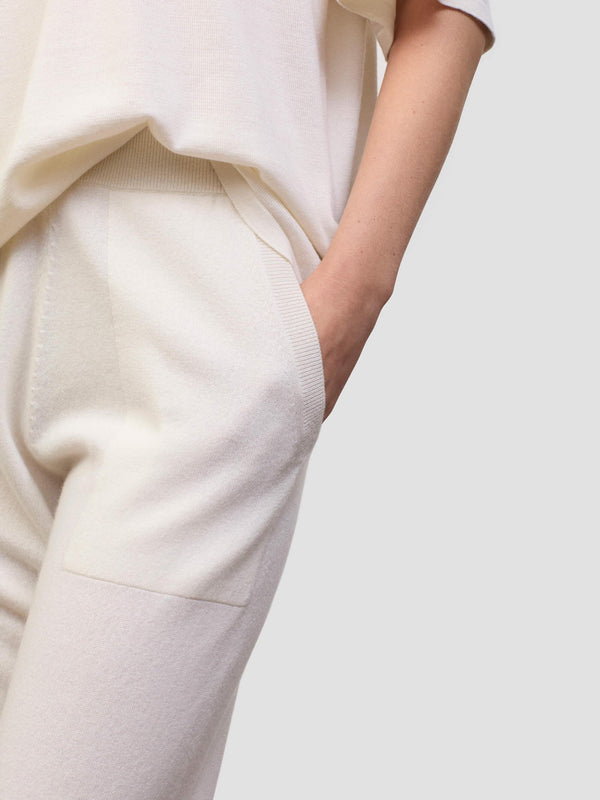 Begg & Co Womens Home Ice White Cashmere Pants - Begg X Co