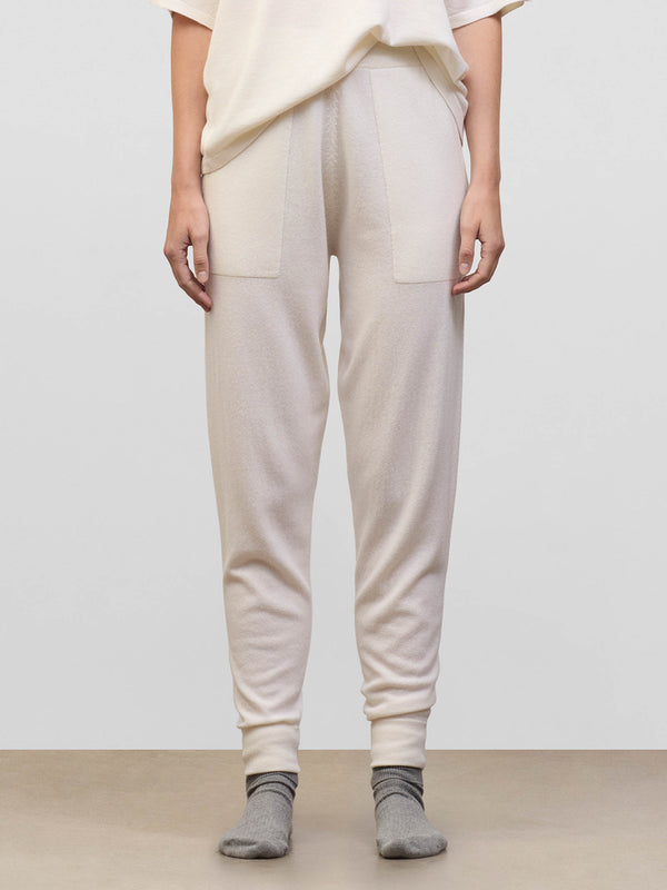 begg & co Womens Home Ice White Cashmere Pants - Begg x Co