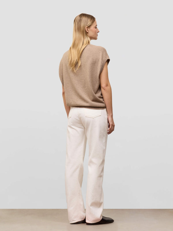 Begg & Co Womens Iris Brown Undyed Cashmere Vest - Begg X Co