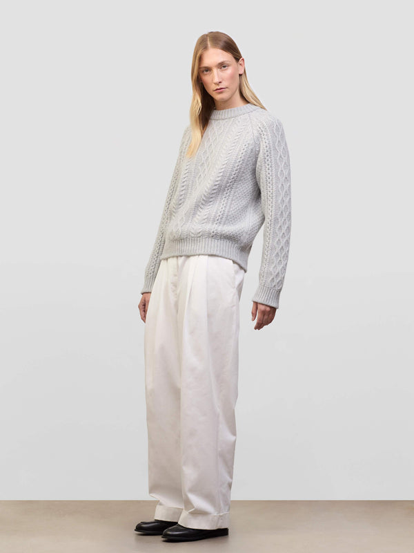Begg & Co Womens Isla Cashmere Knitted Sweater Feather Grey - Begg X Co