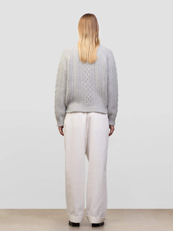 Begg & Co Womens Isla Cashmere Knitted Sweater Feather Grey - Begg X Co