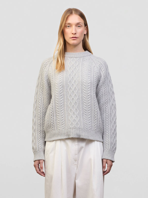 begg & co Womens Isla Cashmere Knitted Sweater Feather Grey - Begg x Co