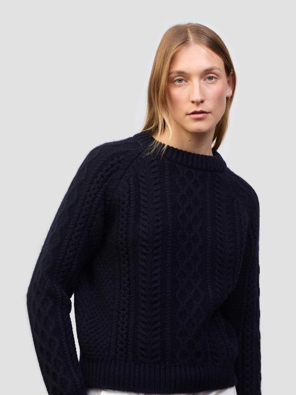 Begg & Co Womens Isla Cashmere Knitted Sweater Pacific