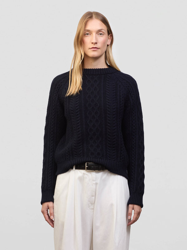 begg & co Womens Isla Cashmere Knitted Sweater Pacific