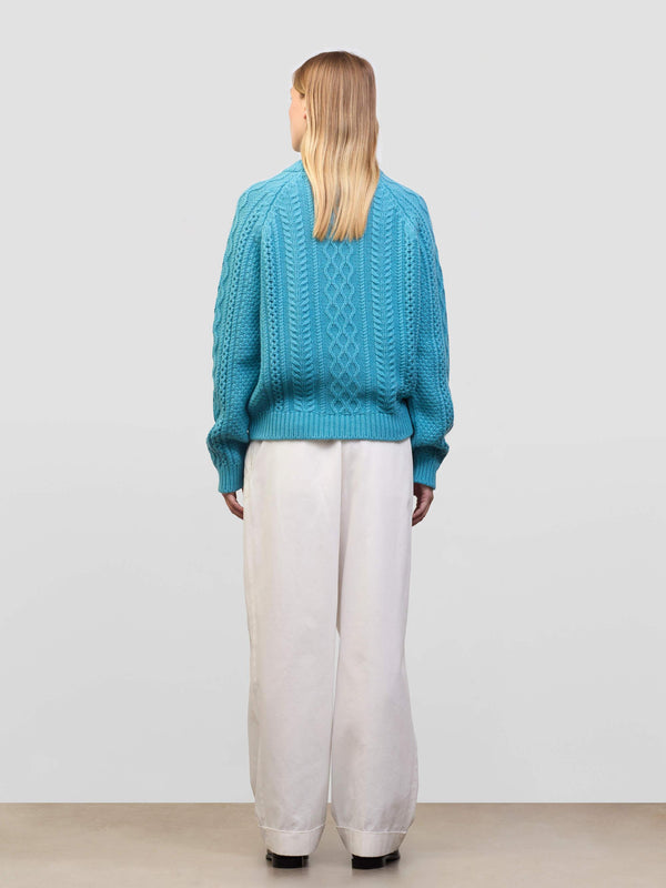 Begg & Co Womens Isla Hamman Blue Cashmere Sweater - Begg X Co