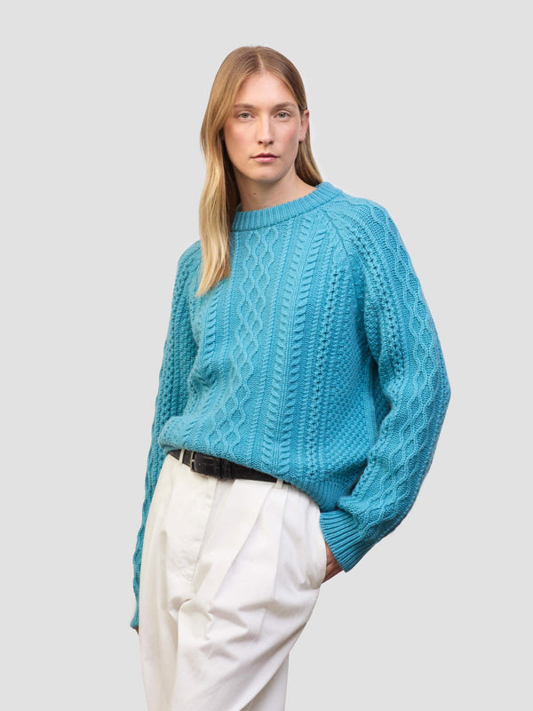 Begg & Co Womens Isla Hamman Blue Cashmere Sweater - Begg X Co