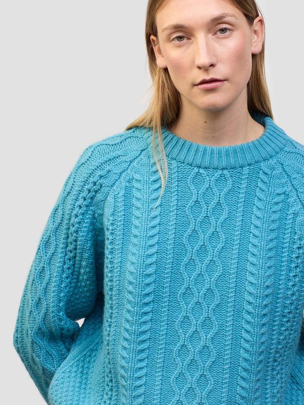Begg & Co Womens Isla Hamman Blue Cashmere Sweater - Begg X Co