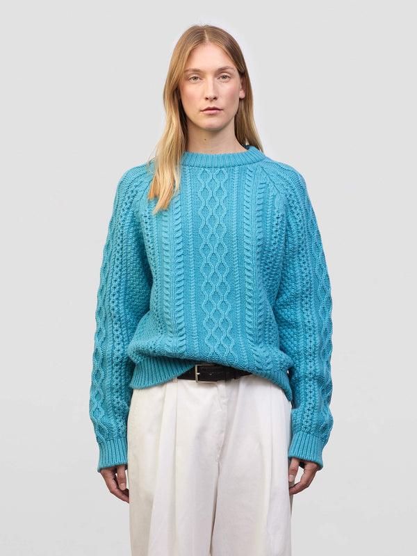 begg & co Womens Isla Hamman Blue Cashmere Sweater - Begg x Co