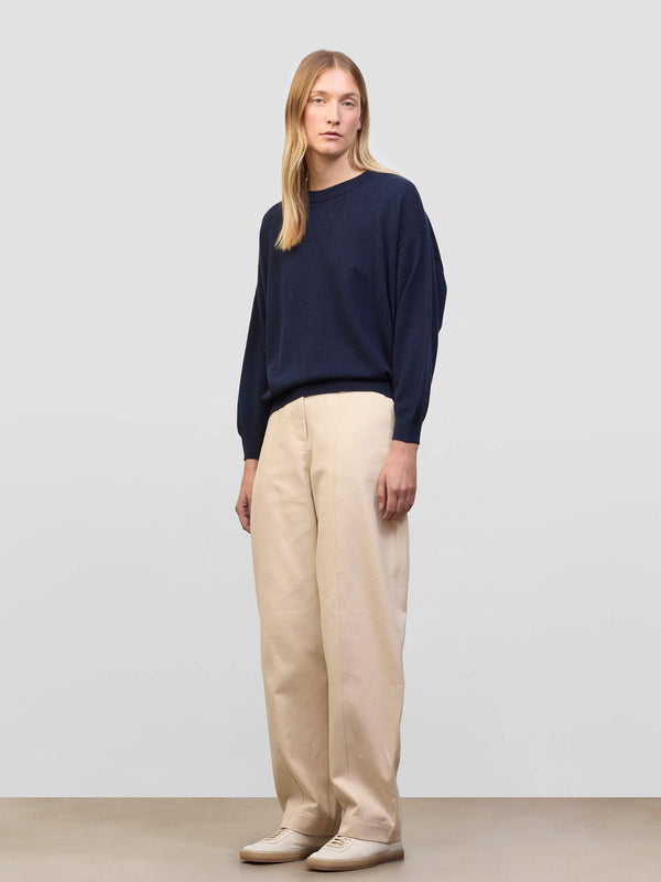 Begg & Co Womens Jade Cosmos Navy Cashmere Sweater - Begg X Co