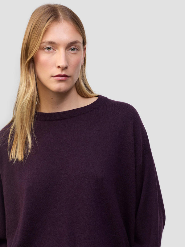 Begg & Co Womens Jade Deep Purple Cashmere Sweater - Begg X Co