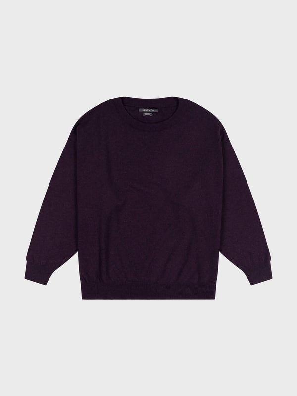 Begg & Co Womens Jade Deep Purple Cashmere Sweater - Begg X Co