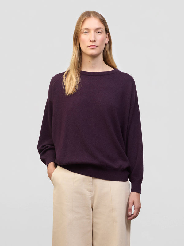 begg & co Womens Jade Deep Purple Cashmere Sweater - Begg x Co