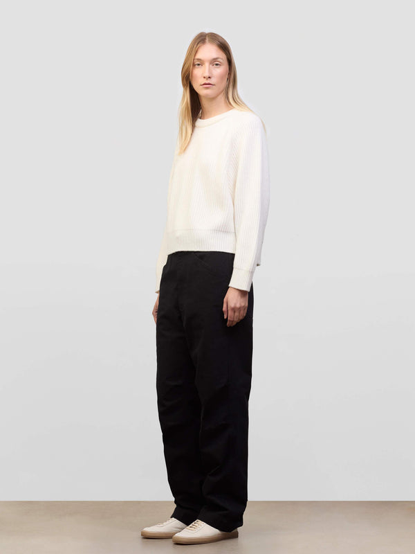 Begg & Co Womens Kita Ice White Cashmere Sweater - Begg X Co