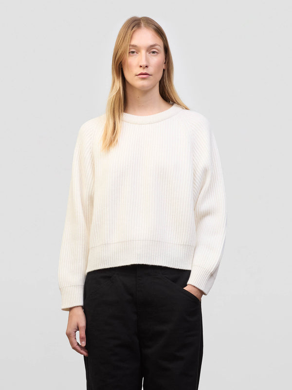 begg & co Womens Kita Ice White Cashmere Sweater - Begg x Co