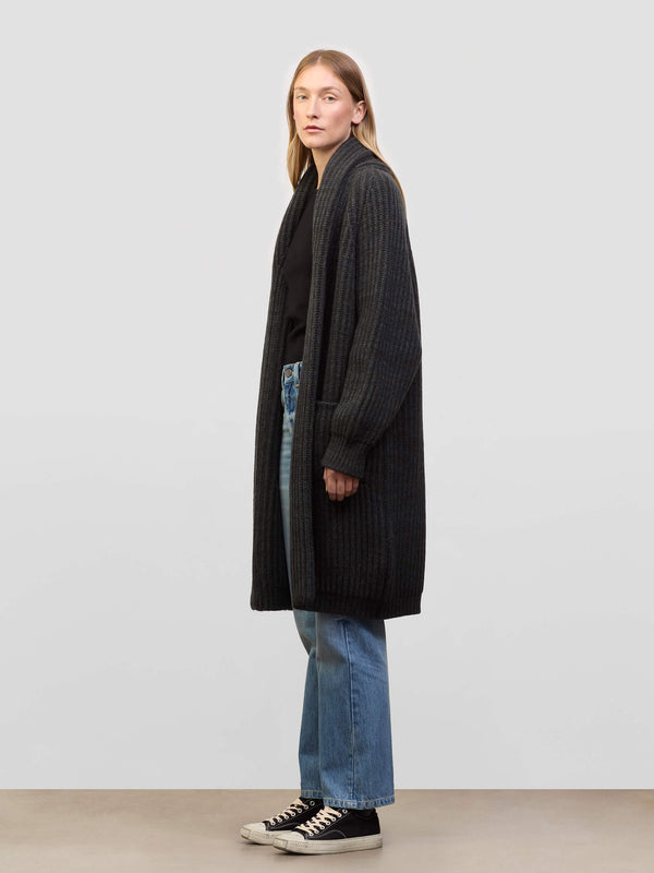 Begg & Co Womens Lounge Coat Assam Green Cashmere Cardigan - Begg X Co