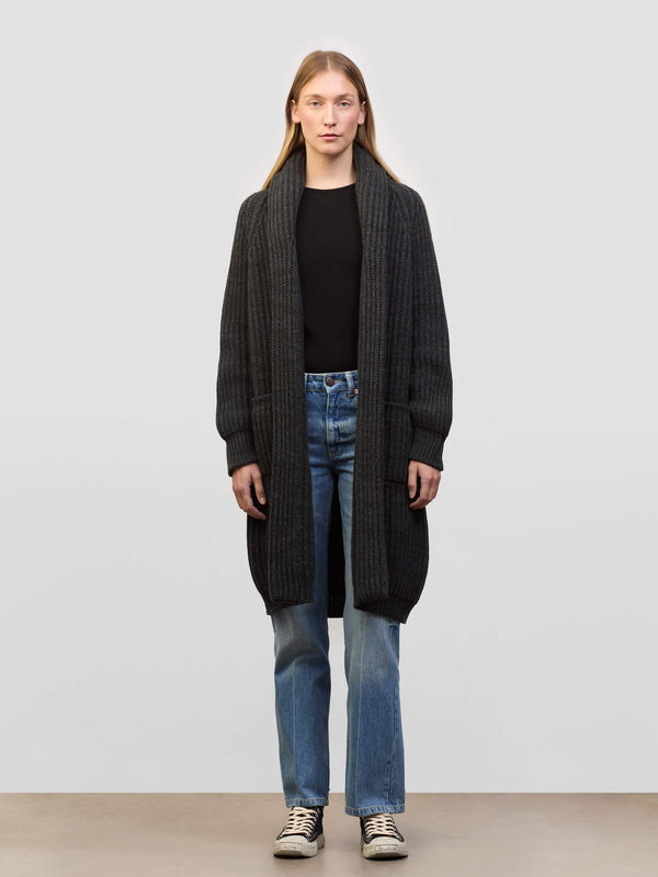 begg & co Womens Lounge Coat Assam Green Cashmere Cardigan - Begg x Co