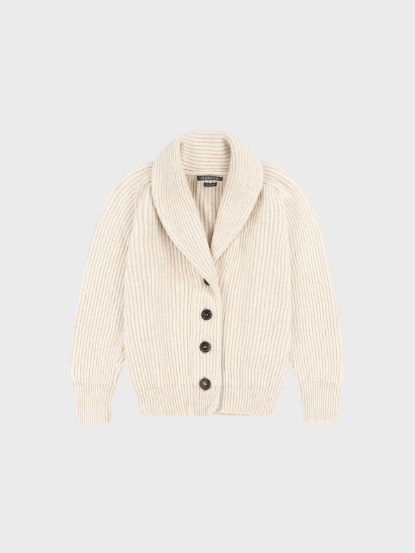 begg & co Womens Mini Yacht Bare Undyed Cashmere Cardigan - Begg x Co