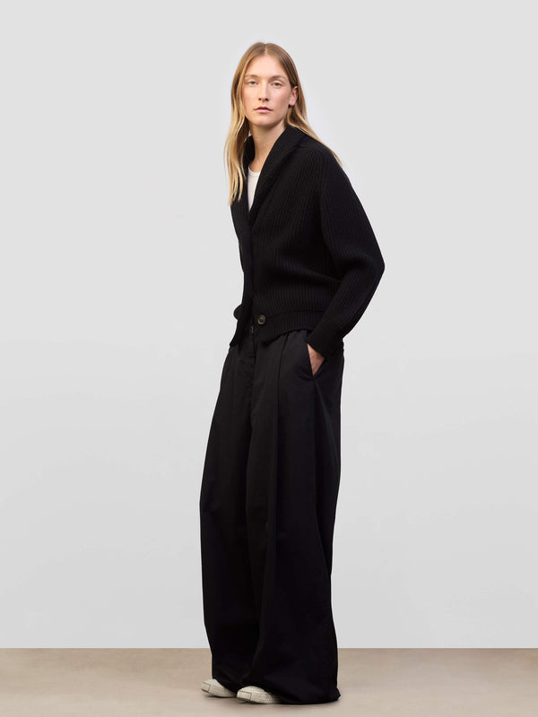 Begg & Co Womens Mini Yacht Black Cashmere Cardigan - Begg X Co