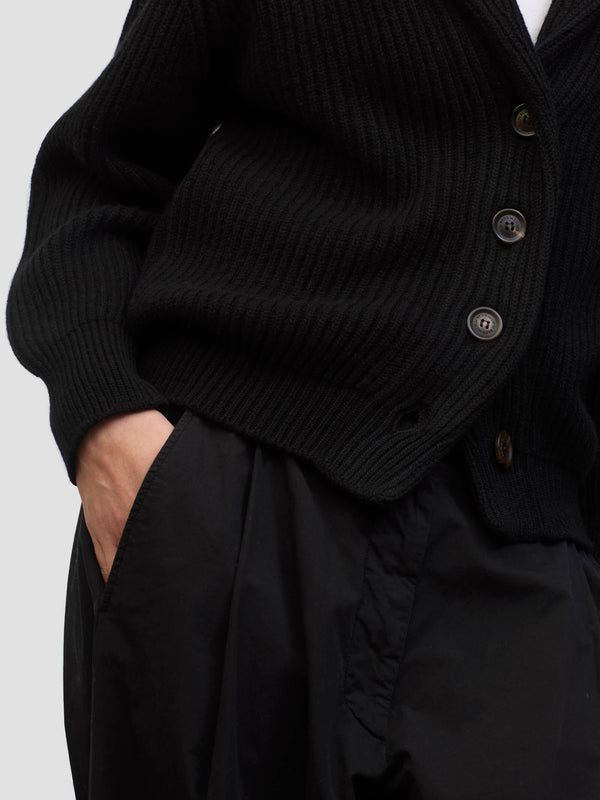 Begg & Co Womens Mini Yacht Black Cashmere Cardigan - Begg X Co