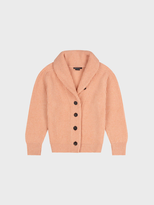 begg & co Womens Mini Yacht Calendula Pink Cashmere Cardigan - Begg x Co begg & co Womens Mini Yacht Calendula Pink Cashmere Cardigan - Begg x Co
