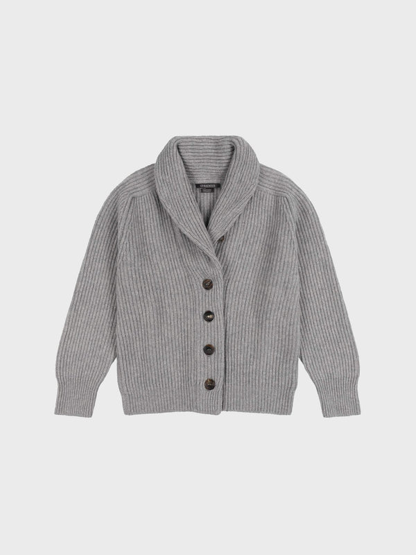 Begg & Co Womens Mini Yacht Cashmere Knitted Cardigan Light Grey