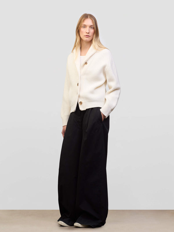 Begg & Co Womens Mini Yacht Ice White Cashmere Knitted Cardigan - Begg X Co
