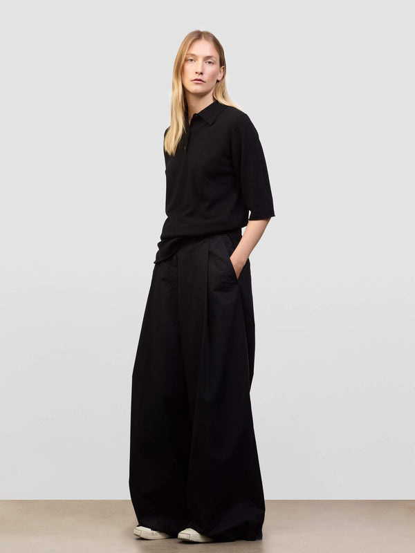 Begg & Co Womens Monterey Cashmere Knitted Polo Black| Begg X Co