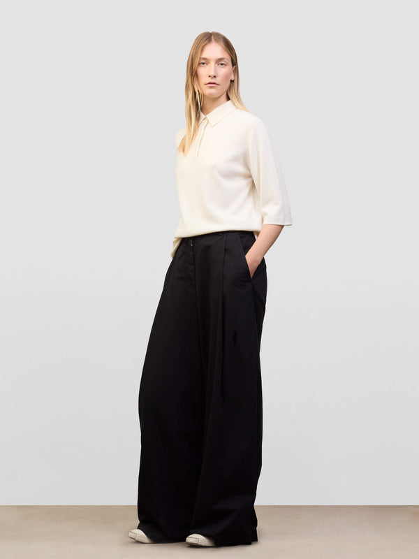 Begg & Co Womens Monterey Cashmere Knitted Polo Frost| Begg X Co