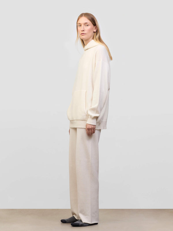 Begg & Co Womens Rockcliffe Cashmere Knitted Hoody Frost