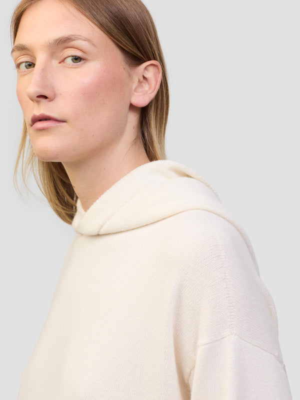 Begg & Co Womens Rockcliffe Cashmere Knitted Hoody Frost