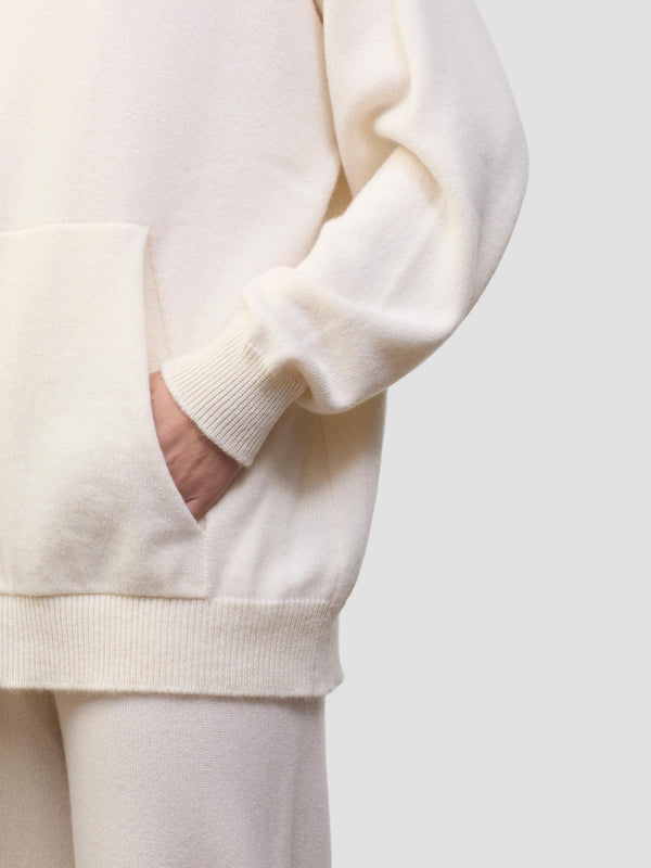 Begg & Co Womens Rockcliffe Cashmere Knitted Hoody Frost