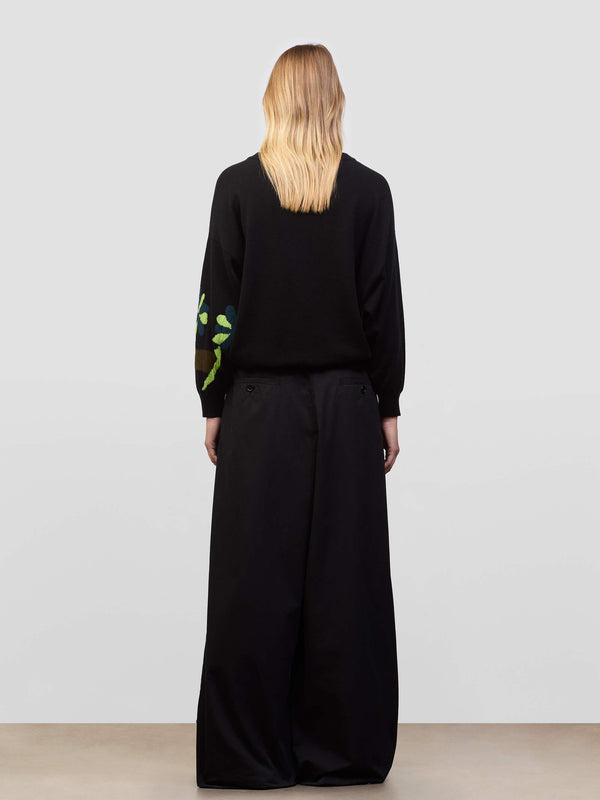 Begg & Co Womens Shiomi Black Multi Intarsia Cashmere Sweater- Begg X Co