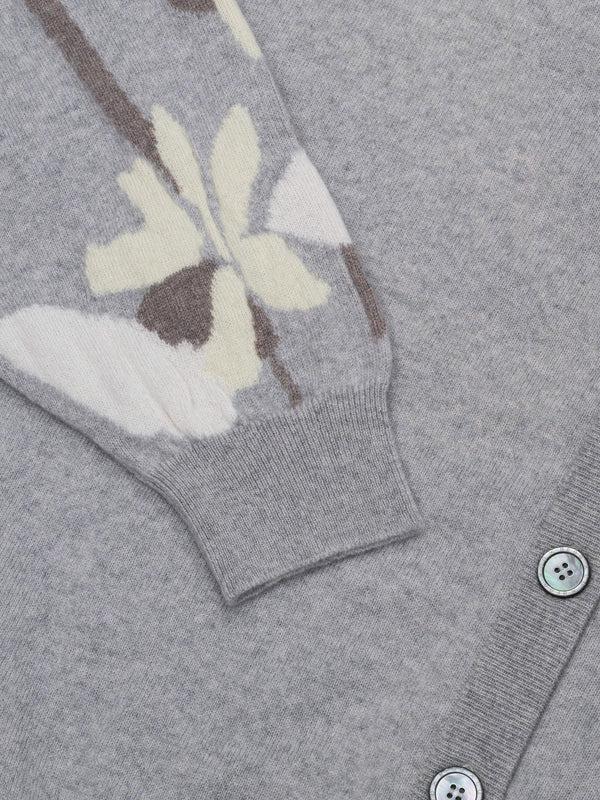 Begg & Co Womens Shiomi Sanderling Multi Intarsia Cashmere Cardigan - Begg X Co