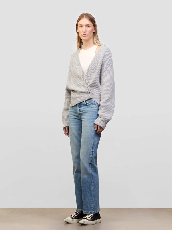 Begg & Co Womens Shrug Sanderling Grey Cashmere Cardigan - Begg X Co