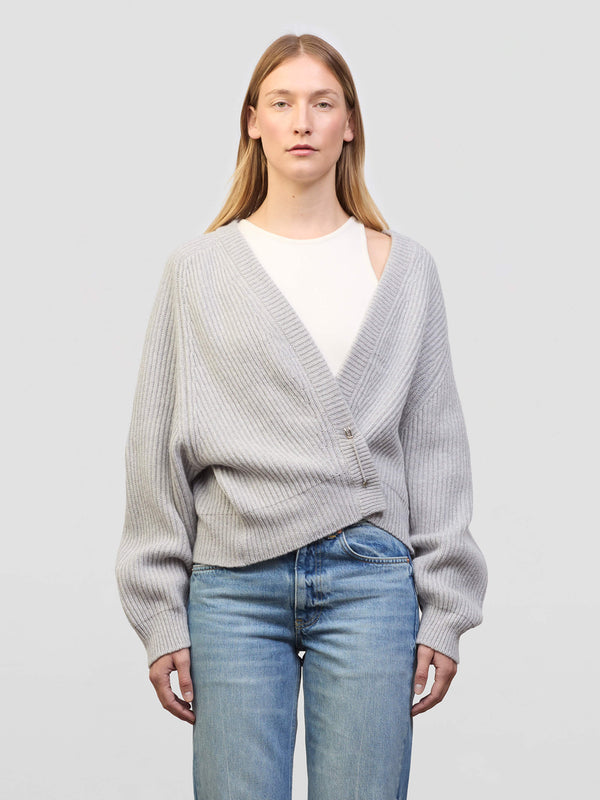 begg & co Womens Shrug Sanderling Grey Cashmere Cardigan - Begg x Co