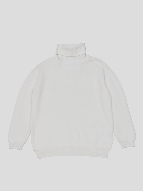 Begg & Co Womens Sophia Cashmere Roll Collar Sweater Frost| Begg X Co