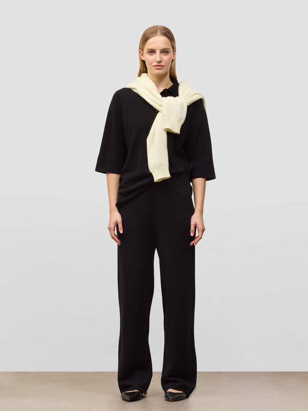 Begg & Co Womens Vacation Black Cashmere Lounge Pants- Begg X Co