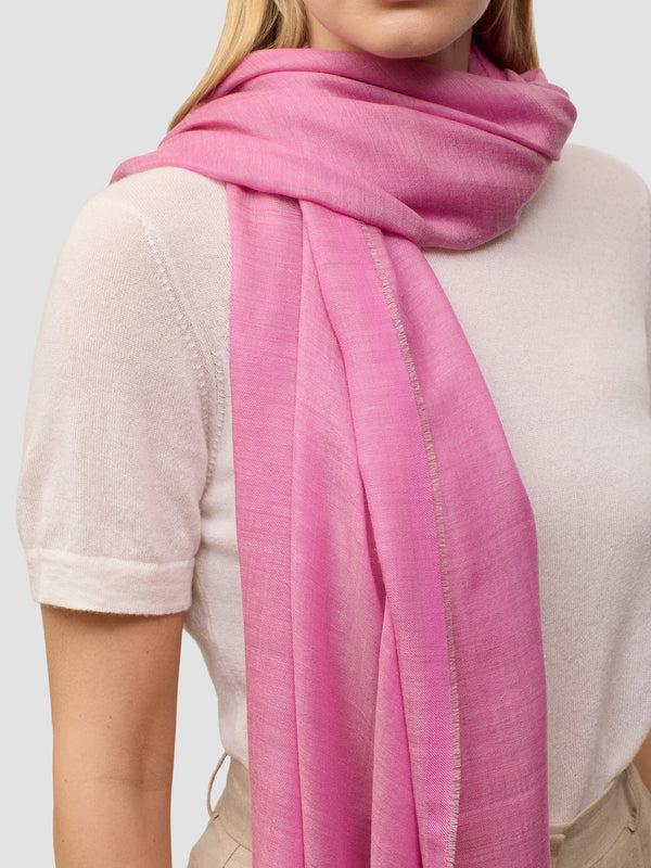Begg & Co Womens Wispy Solid Gypsy Pink Lightweight Cashmere Scarf - Begg X Co