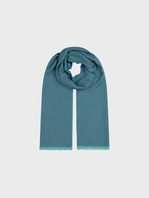 begg & co Womens Wispy Solid Powder Blue Lightweight Cashmere Scarf - Begg x Co