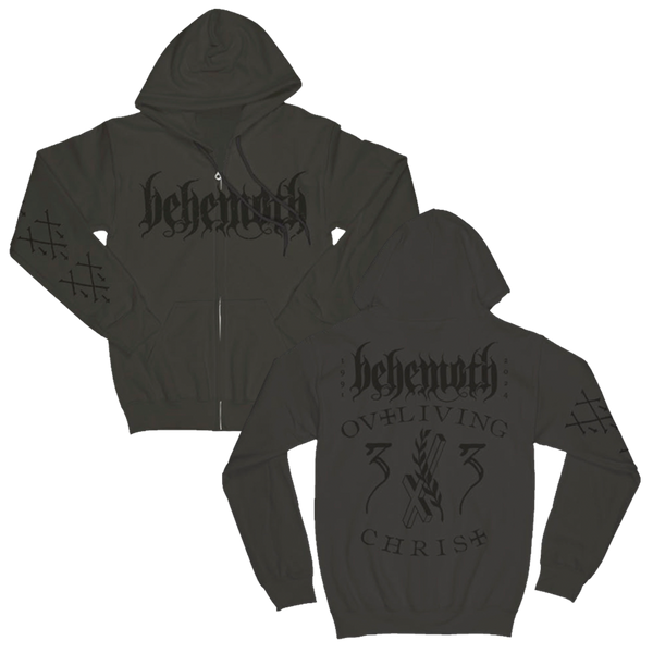 behemoth 33 Laurel On Olive Zip Hoodie