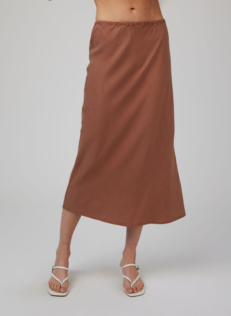 Bella Dahl Amara Side Slit Bias Skirt - Sandal Brown