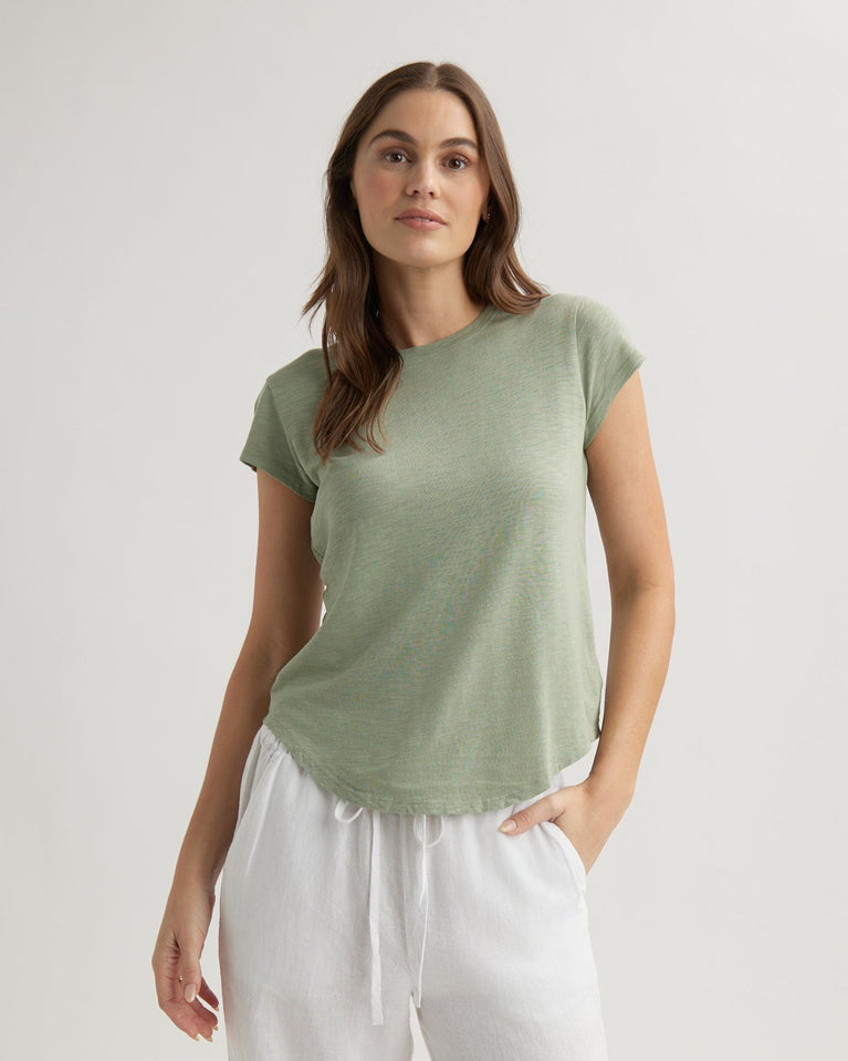 bella dahl Baby Crew Tee - Olive Grove
