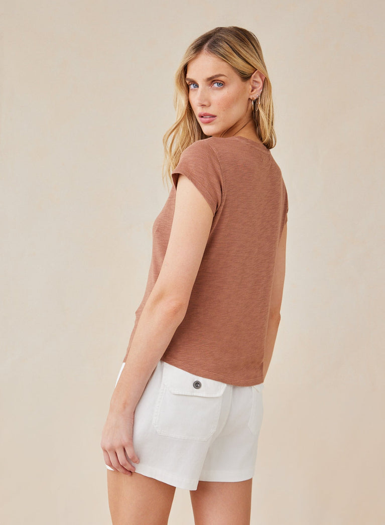 Bella Dahl Baby Crew Tee - Terracotta Brown