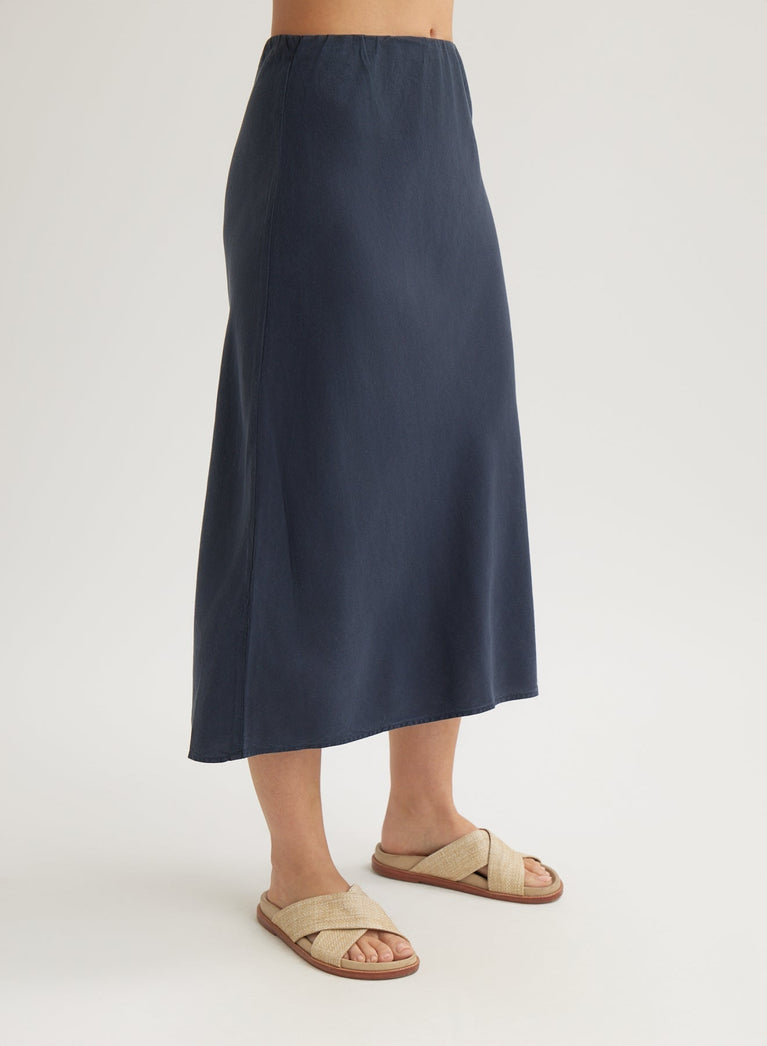 Bella Dahl Bias Midi Skirt - Endless Sea