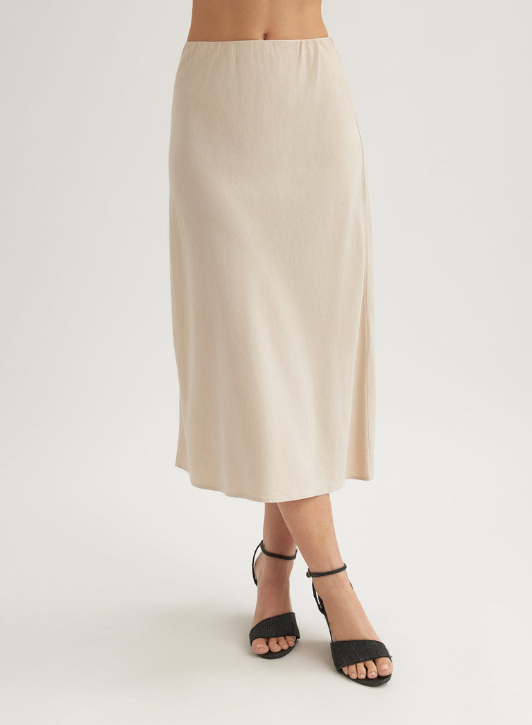 Bella Dahl Bias Midi Skirt - Linen Sand