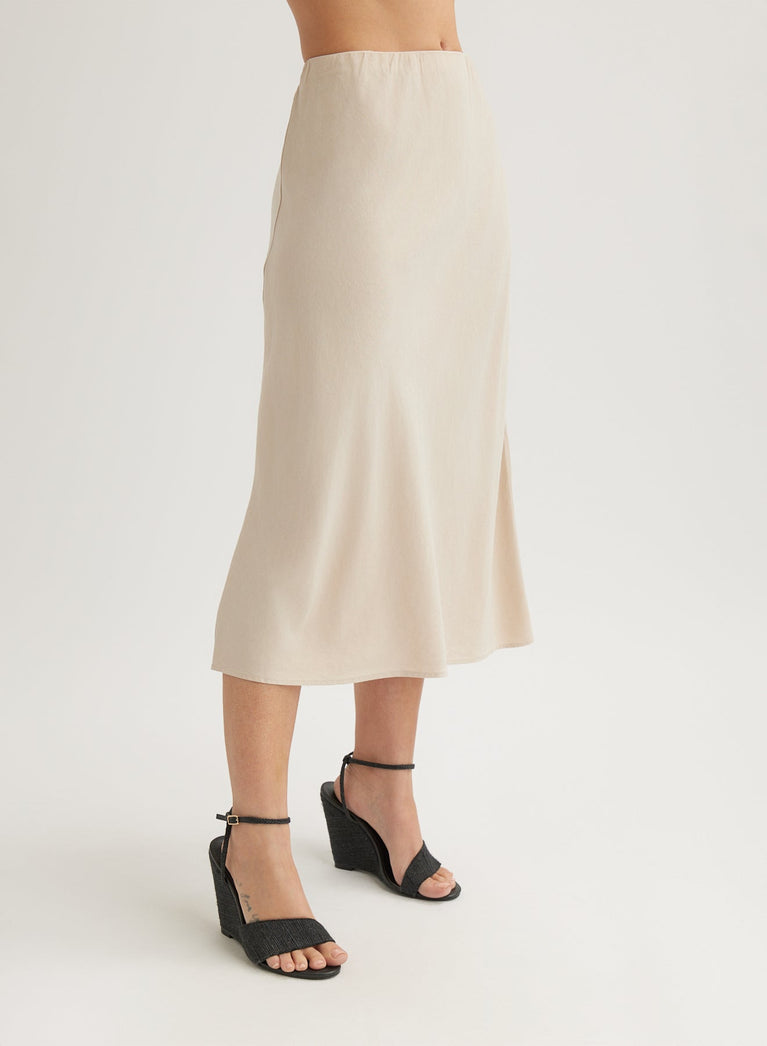 Bella Dahl Bias Midi Skirt - Linen Sand