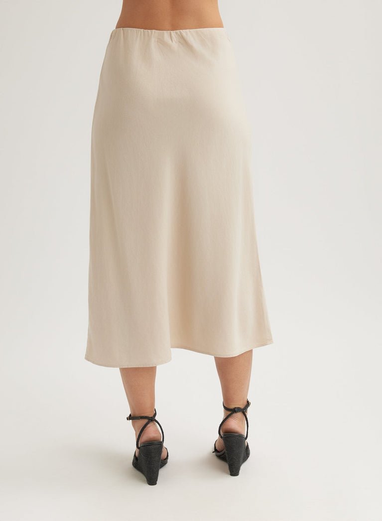 Bella Dahl Bias Midi Skirt - Linen Sand