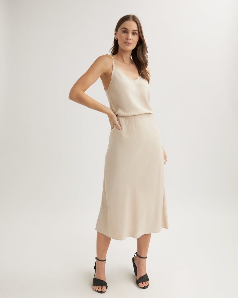 bella dahl Bias Midi Skirt - Linen Sand